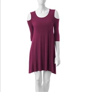 Maroon cold-shoulder dress/tunic